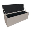 Ver imagem 6 de Kit Cabeceira e Calçadeira Baú Casal 1,40m Londres Linho Capuccino Dal Poz Estofados