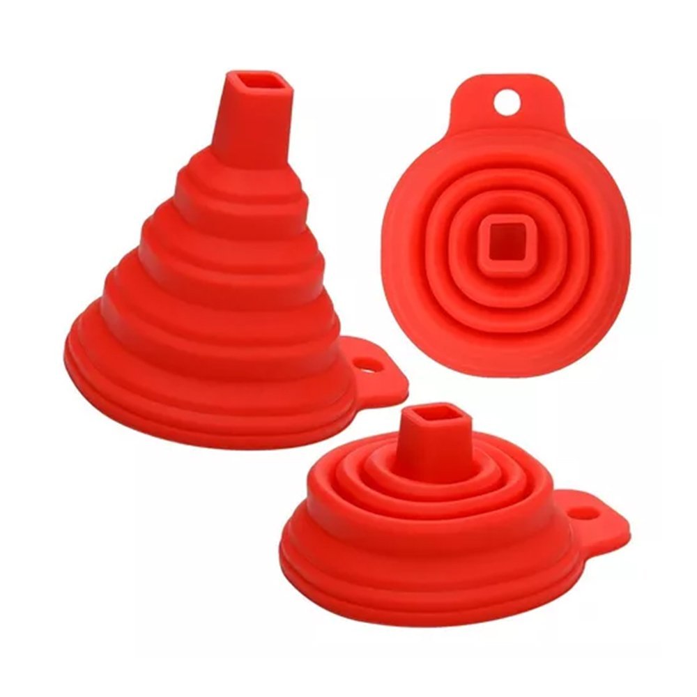 Kit 6 Funil Retrátil Dobrável Flexível Silicone Cozinha - 2