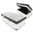 Ver imagem 1 de Cama Box Base Conjugada Espuma Dupla Solteiro King Corino (110kg - 0.96x2.03x56):marrom