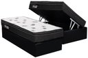 Ver imagem 3 de Cama Box Base Conjugada Espuma Dupla Solteiro King Corino (110kg - 0.96x2.03x56):marrom
