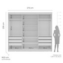 Ver imagem 3 de Guarda-Roupa Casal 3 Portas 6 Gavetas Grajaú Yescasa Branco