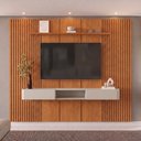 Ver imagem 1 de Conjunto Painel Union + Nicho Union Painel 281 cm Nicho Off White 2 Gavetas Mavaular