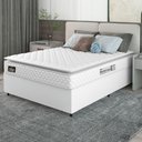 Ver imagem 4 de Cama Box Casal Queen Colchão Espuma D33 Pillow Top New Millenium 158x198x57cm Branco Hellen