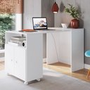 Ver imagem 3 de Balcão Multiuso com Mesa Retrátil Funcionale A05 Branco - Mpozenato