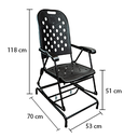Ver imagem 6 de Cadeira de Balanço Aço Carbono Dobrável Reforçado Varal Sul - Preto
