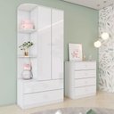 Ver imagem 1 de Quarto de Bebê Completo Labirinto 2 Portas 6 Gavetas Branco - Henn