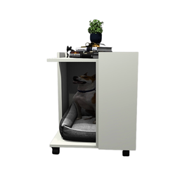 Mesa Lateral /cama Pet Toy na Cor Branco com Rodizio - 2
