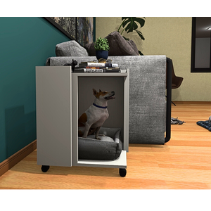 Mesa Lateral /cama Pet Toy na Cor Branco com Rodizio