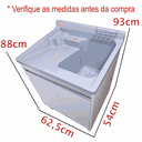Ver imagem 2 de Tanque de Lavar Roupa 45l com Esfregadeira Lateral e Torneira de Bancada