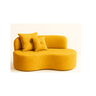Conjunto Decorativo 02 Poltronas + Sofá Curvo Orgânico Nature Gaia Suede Amarelo - Montanaris Decor - 3