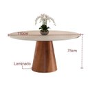 Ver imagem 3 de Mesa de Jantar Calêndula - Base Cone Madeira Laminada - Tampo Redondo Chanfrado 100% Mdf e Vidro Col