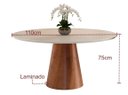 Ver imagem 3 de Mesa de Jantar Calêndula - Base Cone Madeira Laminada - Tampo Redondo Chanfrado 100% Mdf e Vidro Col