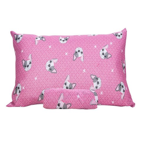 Jogo de Lençol Infantil Solteiro 2 Peças Portallar Bulldog Francês