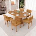 Ver imagem 2 de Kit 05 Cadeiras para Sala de Jantar Cozinha Living Estofada Dara L02 Bouclê Mostarda - Lyam Decor