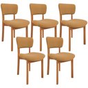 Ver imagem 1 de Kit 05 Cadeiras para Sala de Jantar Cozinha Living Estofada Dara L02 Bouclê Mostarda - Lyam Decor