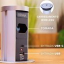 Ver imagem 2 de Torre Tomada Automática Indução Wireless 1 T + 2 Usb Branco