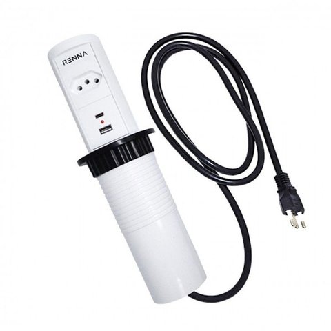 Torre Tomada Automática Indução Wireless 1 T + 2 Usb Branco