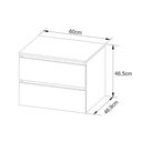 Ver imagem 4 de Conjunto de Banheiro Balcão Suspenso Bn3607 C/ Cuba Pia Bn3600 60cm Cor Branco - Tecno Mobili