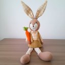 Ver imagem 3 de Boneco Coelho Cenoura Decoração Páscoa Pernas Mole de 90cm