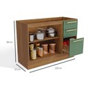 Ver imagem 3 de Balcão de Cozinha Botanic M624 c/ 2 Portas e 3 Gavetas c/Tampo - Kappesberg Nogueira/Fendi/Nogueira