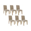 Ver imagem 1 de Cadeira Sala de Jantar Nicole Kit 6 Un Nature/suede Nude - Cimol
