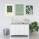 Ver imagem 2 de Kit 3 Quadros Matisse Picasso Bauhaus Verde 24x18cm - com Vidro:moldura Branca
