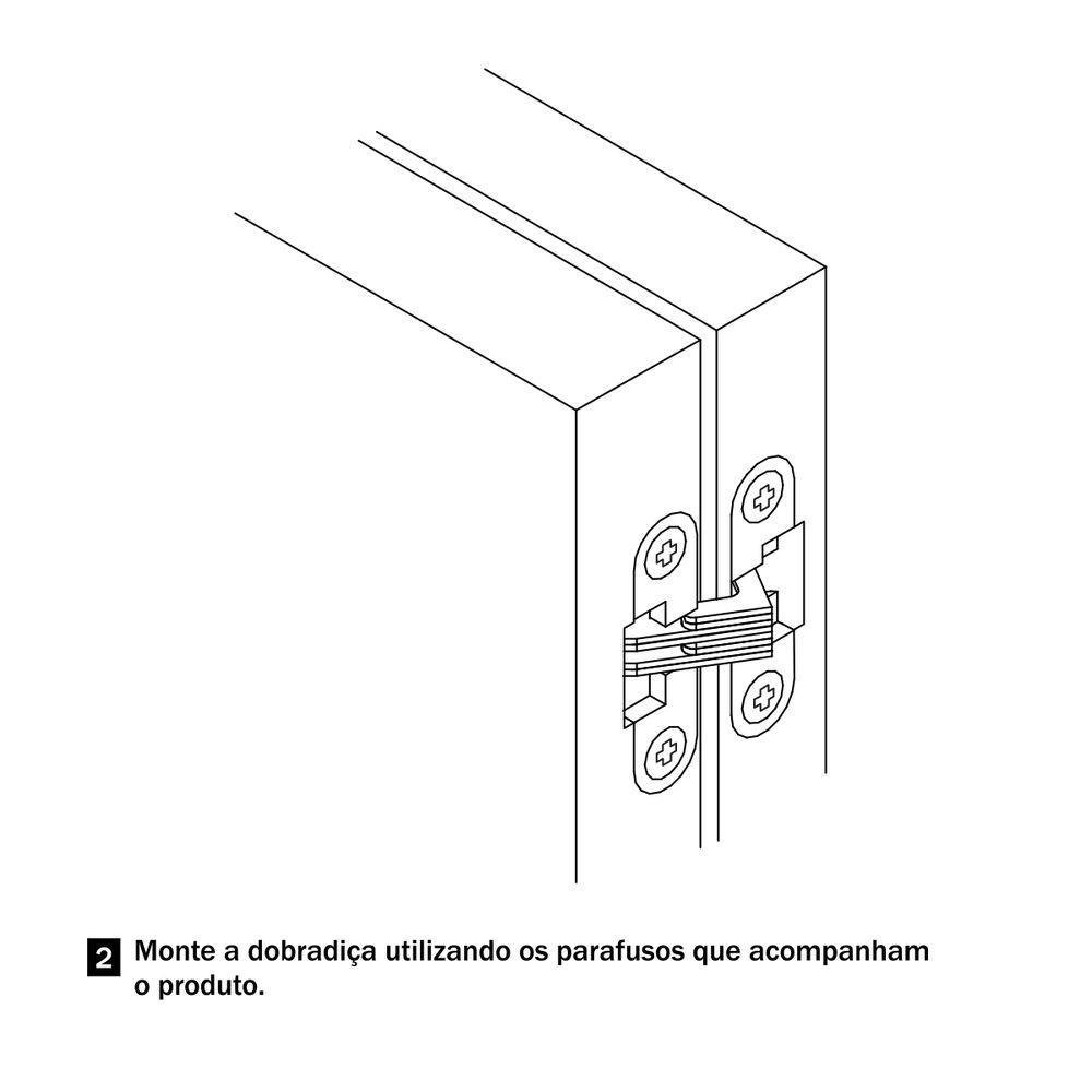 Dobradiça Invisivel 95x19mm Cromado Escovado Hafele - 4