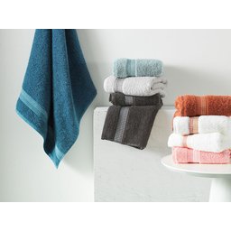 Toalha de Rosto Karsten Fio Cardado Dimer Branco/Rosa - 2