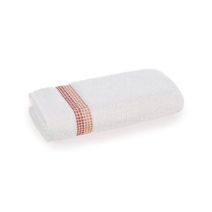Toalha de Rosto Karsten Fio Cardado Dimer Branco/Rosa