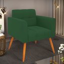 Ver imagem 2 de Poltrona Elisa Veludo Pés Palito Castanho - D’Rossi Verde