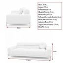 Ver imagem 4 de Sofá Arezzo 3 Lugares Fixo 210cm Off White Bouclé Pés Preto Sallar Home