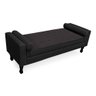 Calçadeira Baú Felix King Size 195cm Suede - Ecotec Decor:Preto - 1