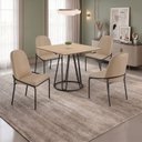 Ver imagem 1 de Conjunto para Sala de Jantar Mesa Ômega Tampo Quadrado 90x90cm com 4 Cadeiras Rubi