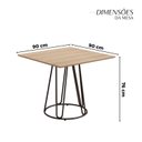 Ver imagem 3 de Conjunto para Sala de Jantar Mesa Ômega Tampo Quadrado 90x90cm com 4 Cadeiras Rubi