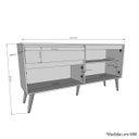 Ver imagem 3 de Aparador Buffet Retro 4 Portas Pes Palito Sala de Jantar:nature Off White