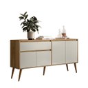Ver imagem 1 de Aparador Buffet Retro 4 Portas Pes Palito Sala de Jantar:nature Off White