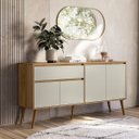 Ver imagem 5 de Aparador Buffet Retro 4 Portas Pes Palito Sala de Jantar:nature Off White