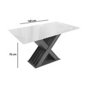 Ver imagem 5 de Sala de Jantar Completa Graviola Tampo Madeirado C/ Vidro 90x160cm e 6 Cadeiras 2cad150 Freijo/off