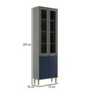 Ver imagem 4 de Paneleiro Domus 4 Portas com Vidro Silver/royal - Hecol Móveis
