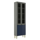 Ver imagem 2 de Paneleiro Domus 4 Portas com Vidro Silver/royal - Hecol Móveis