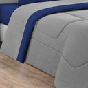 Ver imagem 3 de Edredom Malha 100% Algodão Gran Moratta 1 Peça Queen - Cinza-azul Royal