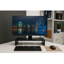 Ver imagem 5 de Suporte de Monitor em Mdf Preto Tx 50cm Largura Design Minimalista e Robusto