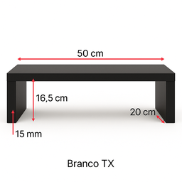 Suporte de Monitor em Mdf Preto Tx 50cm Largura Design Minimalista e Robusto - 2