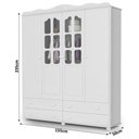 Ver imagem 3 de Guarda Roupa Provence New MDF Branco Acetinado