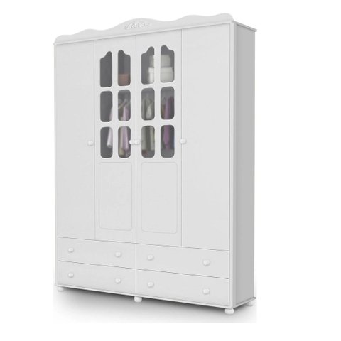 Guarda Roupa Provence New MDF Branco Acetinado