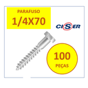 Ver imagem 1 de Parafuso Sextavado Rosca Soberba 1/4x70mm 100pçs