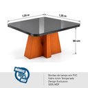 Ver imagem 4 de Sala de Jantar 135x135 Magic MDF/Vidro 8 Cadeiras Bom Pastor Nat/Grafite Preto