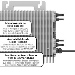 Micro Inversor Solar Monofásico Deye 4mppt 2,25kw Wifi New - 2