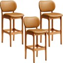 Ver imagem 1 de Kit 3 Banquetas Alta Bar Cozinha Sala Jantar Fixa Betta L02 Imbuia Couríssimo Whisky - Lyam Decor