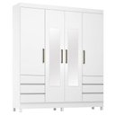 Ver imagem 2 de Guarda-Roupa Casal com Espelho 4 Portas 6 Gavetas Mônaco Branco